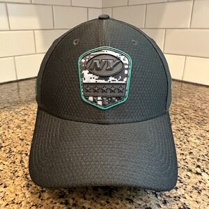 New York Jets Salute to Service New Era 39thirty Hat Cap Med Large Stretch‎ Fit